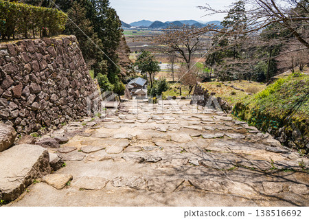 滋賀郡近江八幡市安土城主入口的石階 滋賀郡近江八幡市安土城主入口的石階 138516692