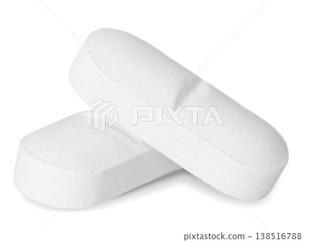 Pill isolated on white background, clipping path, full depth of field. This image is perfect for illustrating medication, health, wellness, or pharmaceutical content Pill isolated on white background, clipping path, full depth of field. This image is perfect for illustrating medication, health, wellness, or pharmaceutical content 138516788