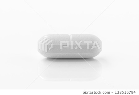 White pill on white background. White pill on white background. 138516794