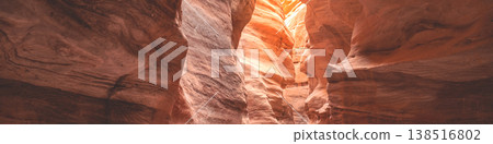 Desert nature landscape. Sandstone texture. Red Canyon in the Negev Desert near Eilat in Israel 138516802