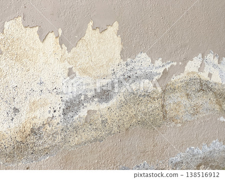 Peeling Paint And Water Damaged Wall Texture Close-up 138516912