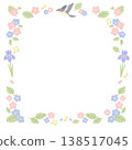 Swallow and small flower frame 138517045