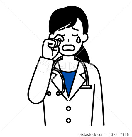 A crying female doctor 138517316