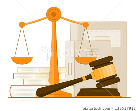 Gavel with Sounding Block and Scales of Justice with Books for Judgement and Law Concept Illustration Clip Art Gavel with Sounding Block and Scales of Justice with Books for Judgement and Law Concept Illustration Clip Art 138517918