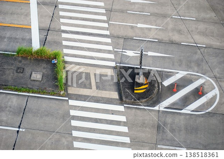 A bird's-eye view of an urban intersection A bird's-eye view of an urban intersection 138518361