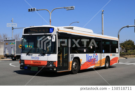 Nankai Bus, used for inter-island transportation at Kansai Airport. Nankai Bus, used for inter-island transportation at Kansai Airport. 138518711