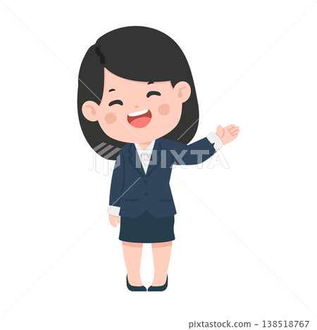 Woman In Business Suit Presenting Woman In Business Suit Presenting 138518767
