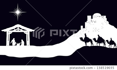 Christmas Nativity Scene Bethlehem Manger Wise Men Christmas Nativity Scene Bethlehem Manger Wise Men 138519035