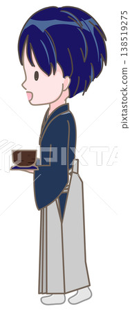 A boy walking with a teacup in his hand (side view/front left) A boy walking with a teacup in his hand (side view/front left) 138519275