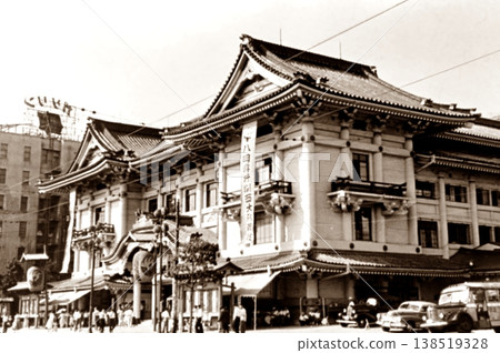 老照片，1956年，東京銀座歌舞伎座 138519328
