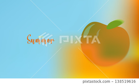 Vibrant summer mesh gradient background with Blurred Fruit soft color blends for ads, web design, banners, and marketing materials. vector illustration 138519616