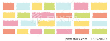 Shape rectangle frame with paper vector jagged and edge banner grunge. Border box background with rough shape label and illustration set silhouette. Abstract sticker shape with square torn paper 138520614