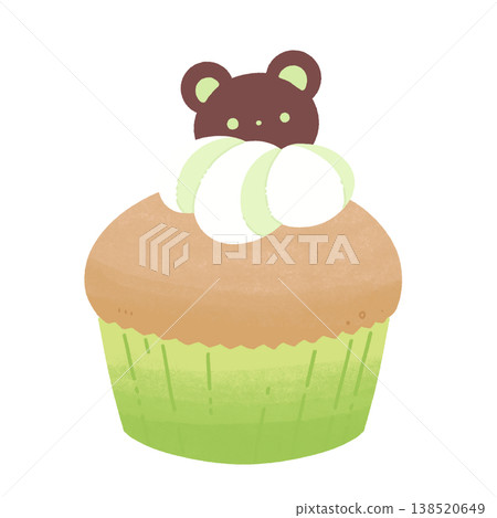 Green bear cupcake Green bear cupcake 138520649