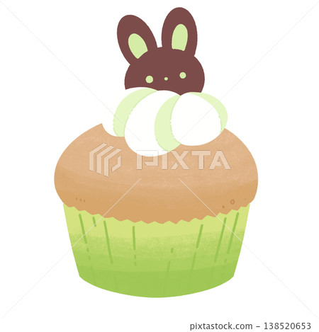 Green rabbit cupcakes 138520653