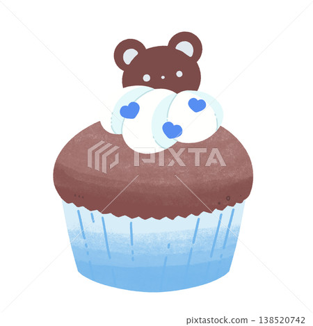 藍熊巧克力紙杯蛋糕 138520742