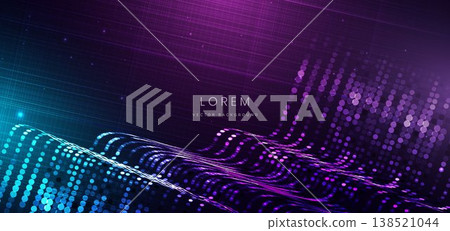 Technology futuristic digital dot glowing on dark blue background. Technology futuristic digital dot glowing on dark blue background. 138521044