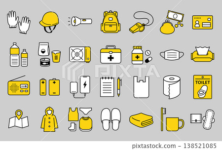 災害預防圖示集 - 向量圖 災害預防圖示集 - 向量圖 138521085