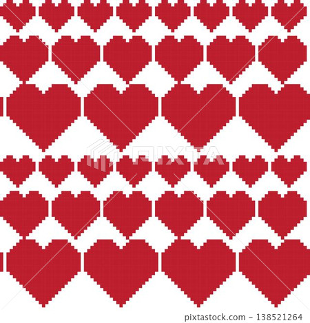 Red Heart Pixel Art Pattern For Valentine'S Day Textiles Red Heart Pixel Art Pattern For Valentine'S Day Textiles 138521264