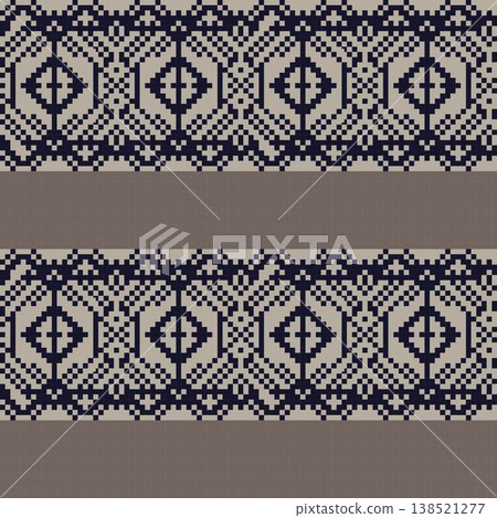 Geometric Textile Design Fair Isle Pattern For Fashion Navy And Beige Pixelated Ornament Repeat For Homeware And Decor Geometric Textile Design Fair Isle Pattern For Fashion Navy And Beige Pixelated Ornament Repeat For Homeware And Decor 138521277