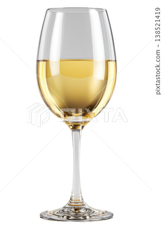 A glass of white wine, isolated on white background, symbolizing elegance and celebration A glass of white wine, isolated on white background, symbolizing elegance and celebration 138521419