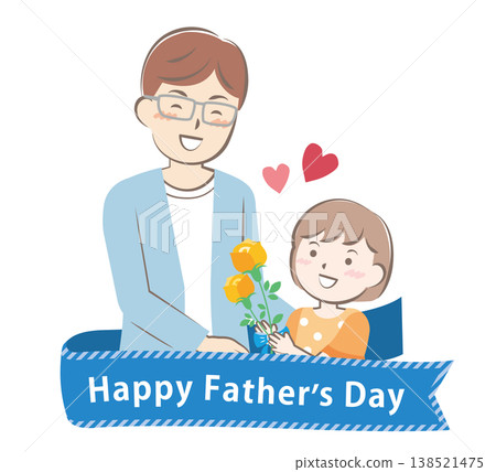 A girl gives her father a rose on Father's Day. A girl gives her father a rose on Father's Day. 138521475