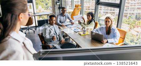 Team reviews prototype. Team conducts detailed prototype review session Team reviews prototype. Team conducts detailed prototype review session 138521643