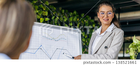 Analyst showcases results with engaging visuals and positive reactions Analyst showcases results with engaging visuals and positive reactions 138521661