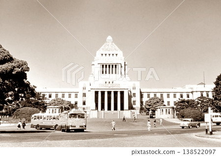 Old photo: 1956, Tokyo, in front of the National Diet Building Old photo: 1956, Tokyo, in front of the National Diet Building 138522097