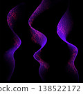 An isolated design element, a purple sparkling arc made of chaotic fine tinsel 138522172