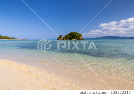 The milky blue sea scenery, including a turtle-shaped islet off the coast of Yagaji Beach on Yagaji Island in Yaga, Nago City, Okinawa Prefecture. The milky blue sea scenery, including a turtle-shaped islet off the coast of Yagaji Beach on Yagaji Island in Yaga, Nago City, Okinawa Prefecture. 138522213