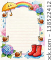 Stationery featuring hydrangeas, rainbows, the rainy season, snails, umbrellas, and rain boots. 138522412