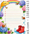Stationery featuring hydrangeas, rainbows, the rainy season, snails, umbrellas, and rain boots. 138522413