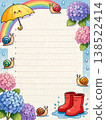 Stationery featuring hydrangeas, rainbows, the rainy season, snails, umbrellas, and rain boots. 138522414