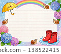 Stationery featuring hydrangeas, rainbows, the rainy season, snails, umbrellas, and rain boots. 138522415