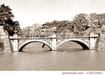 老照片，1962年，東京皇居外苑正門石橋 138522481