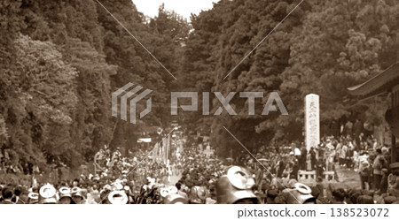 Old photo from 1962, Nikko Toshogu Shrine, armor procession at the annual festival Old photo from 1962, Nikko Toshogu Shrine, armor procession at the annual festival 138523072