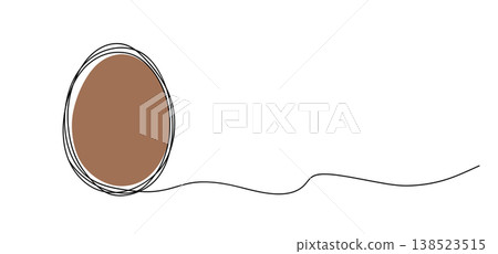 Chocolate Easter Egg. Line art Chocolate Easter Egg. Line art 138523515
