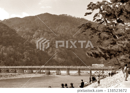 Old photo, 1962, Togetsukyo Bridge, Arashiyama, Kyoto 138523672