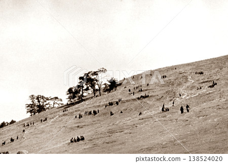1958年的老照片，奈良公園若草山 138524020