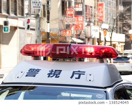 Police car red turning light 138524045