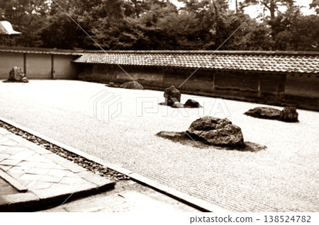 Old photo from 1956, Hojo Garden at Ryoanji Temple, Kyoto 138524782
