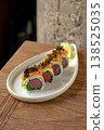 Tuna sushi rolls with tobiko and seaweed 138525035
