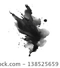 Watercolor splash black color clip art illustration isolated on white background 138525659