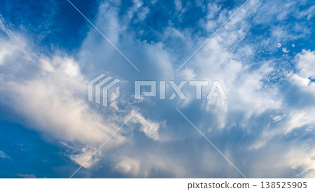 Clouds like sandstorms drifting by at summer twilight. Clouds like sandstorms drifting by at summer twilight. 138525905