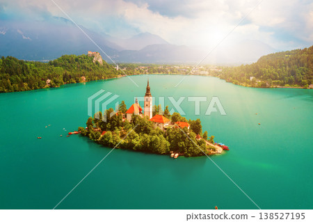 Lake Bled, Slovenia, seasonal spring travel background Lake Bled, Slovenia, seasonal spring travel background 138527195