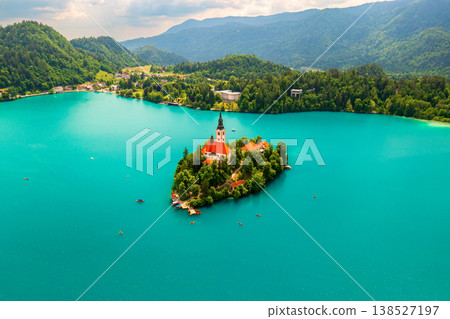 Lake Bled, Slovenia, seasonal spring travel background 138527197