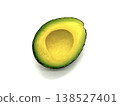 白色背景上的酪梨圖片。 138527401