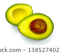 白色背景上的酪梨圖片。 138527402