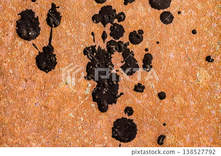 Abstract pattern splashes black paint background old rusty metal texture wall background corrosion rust 138527792