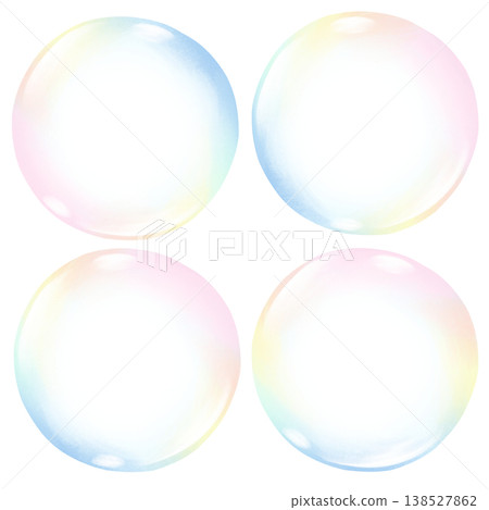 肥皂泡插圖，彩虹色 138527862